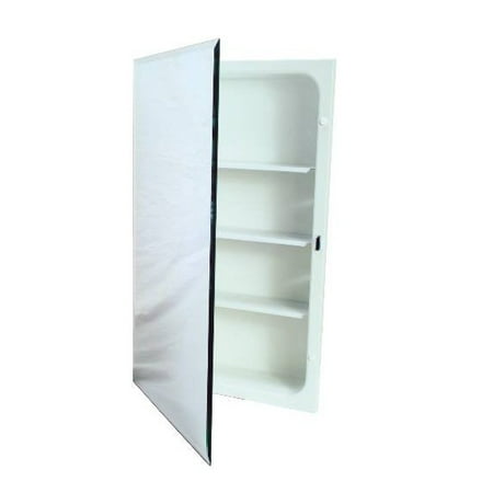 Recessed Plastic Medicine Cabinet, White, 16X20