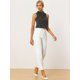 thumbnail image 3 of Blusa de verano casual sin mangas con volantes y cuello simulado con volantes para mujer Gris Oscuro XS, 3 of 5
