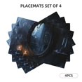 thumbnail image 3 of Placemats Set of 4 / 6, Halloween Night Mirror Placemats for Dining Table Indoor/Outdoors Heat Resistant Washable Placemats 18" x 12", 3 of 8