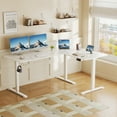 thumbnail image 3 of Furmax L-shaped Electric Sit-Stand Desk 63in Wide Electric Stand Up Height Adjustable Lifting Range 28~46in Computer Workstation Standing Desk Height Adjustable,White, 3 of 7