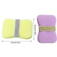 thumbnail image 2 of Topboutique Bath Soap Sponge,2 Pcs Double-Sided Bath Foaming Bag,Body Wash Sponge,Exfoliating Mesh Pouch,2-in-1 Bath & Shower Loofah with Handle,Coarse Pores & Fine Pores, Yellow+Purple, 2 of 4