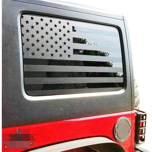 Zyutaosan Fits For Jeep Wrangler Jl 2018-2022 4Doors American Flag Window Decal Sticker Precut