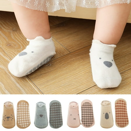 

SPRING PARK 1 pair Baby Cartoon Newborn Socks Rubber Anti Slip Infant Floor for Children