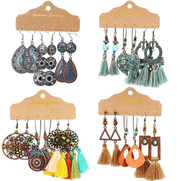 Pendientes Bohemios Vintage Retro Colgante Gota Pendiente Boho Borla Pendientes Para Mujeres Niñas Noticed AP005681-00