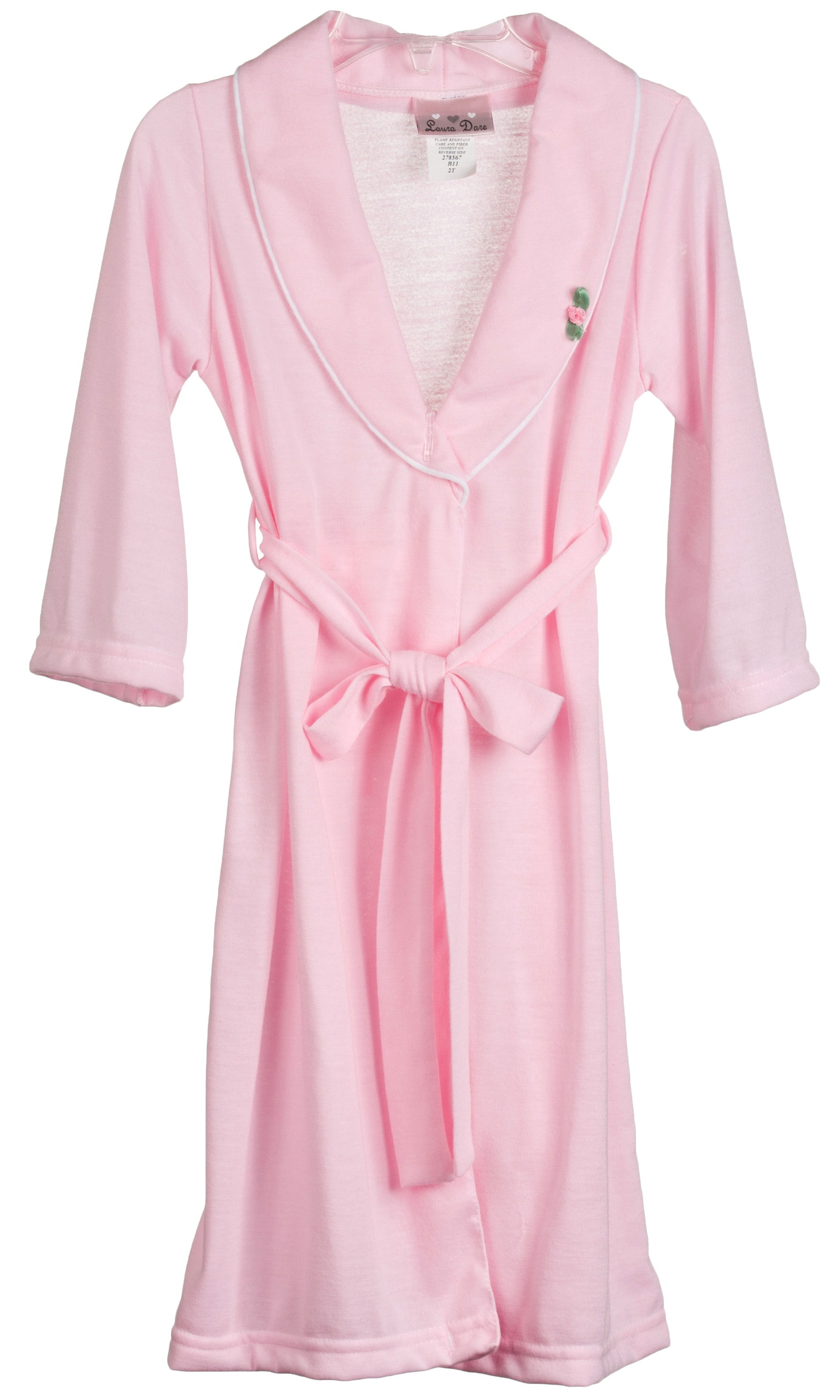 Girls Solid Pink Bath Robe Wrap, (2T 14)