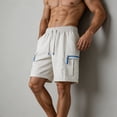 thumbnail image 6 of Aimik Contrast Pocket Shorts for Men Drawstring Closure Slim Fit Mens Athletic Shorts Summer Lightweight Fashion Shorts for Gym, 6 of 6
