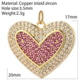 thumbnail image 6 of EOEMY Red Cz Heart Crystal Love Pendant Charms For Jewelry Making Diy Earings Necklace-15Inch Necklace, 6 of 7