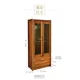 thumbnail image 1 of Gabinete de vino de madera maciza A16, dos puertas, seda dorada, nogal, moderno gabinete alto chino para sala de estar, vitrina con puerta de vidrio para pared, 1 of 4