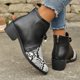 thumbnail image 5 of NECHOLOGY Botas Mujer Adulto Femenino Zapatos Botines para mujer Botas para mujer, tacones gruesos, botas cómodas a la moda, nuevas botas de otoño para mujer, zapatos individuales de moda (White, 9), 5 of 7