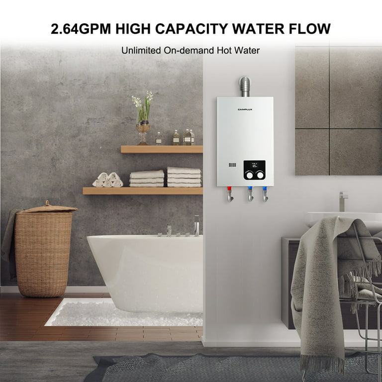Camplux 10L 2.64 GPM High Capacity Indoor Propane Tankless Water Heater