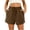 Coffee, variant on Women's Shorts Solid Color Drawstring Yoga Sport Shorts(Olive Green,XL)