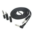 thumbnail image 1 of / 10 Feet Instrument Guitar Audio Cable 1/4-Inch 6.35mm Straight to Right Angle Plug Black ABS Jacket with 3 Adapters, 1 of 7