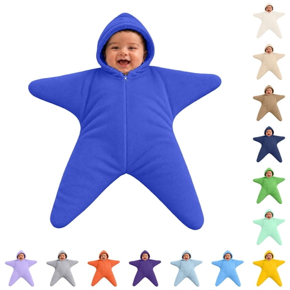 CHENHANN Baby Starfish Unisex Halloween Zipper Hooded Star Suit Baby Winter Snowsuit Footie Jumpsuit Baby Girl Halloween Outfit 0-3 Months