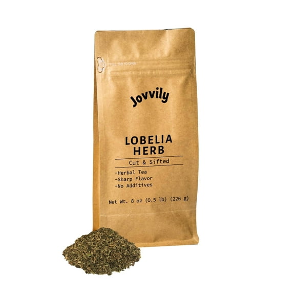 Jovvily Lobelia Herb, Cut & Sifted, Herbal Tea 8 Ounce