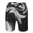 thumbnail image 3 of Pofeuu Fluid Black White Paint Swirls Prin Men's Swim Trunks Quick Dry Bathing Suit Swimming Board Shorts Mesh Lining Beach Swimwear-Medium, 3 of 6