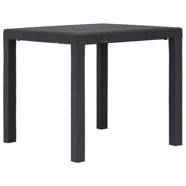 Vidaxl Garden Table Brown 31 1 X31 X28 3 Plastic Rattan Look Com Vidaxl Garden Table Brown 31 1 X31, Brown Plastic Garden Table And Chairs