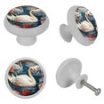 thumbnail image 4 of Swan Fluorescent Drawer Pulls with Screws: Round 4-Pack of Glow-in-the-Dark Knobs for Cabinets, Wardrobes, and Dressers - Furniture Decor with Added Style and Practicality, 4 of 6