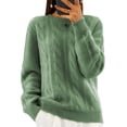 thumbnail image 1 of Avamo Chandails pour Femmes Col Rond Torsadé Chandail Chaud d'Hiver Chandail Confortable Chic Turquoise L, 1 of 2