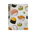 thumbnail image 4 of Cute Sushi Characters Parade Lightweight Flannel Printed Blanket - Ultra Soft & Warm, All-Season Cozy Plush for Couch, Bed, Office, Camping Nap - Perfect Decorative Gift, 4 of 10