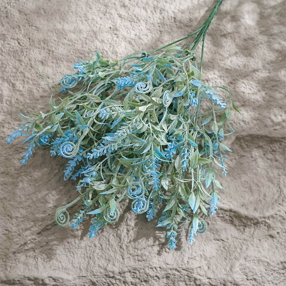 yulier Artificial Flowers, Fake Flowers Bouquet for Wedding Floral Arrangement Party Decor, Spring Decorations, 14.3 inch Outdoor Indoor Faux Flowers Artificial Plants for Vase, Blue