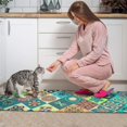 thumbnail image 4 of Bohemian Green Geometric Design Kitchen Rugs and Mats Sets Of 2, Funny Kitchen Decoration Rubber Backing Non-Slip Absorbent Mats for Sink Waterproof Runner Rug for Laundry Room 17x30+17x48inch, 4 of 7
