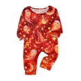 thumbnail image 2 of Halloween Family Pajamas Set Long Sleeve Crew Neck, Soft Matching Halloween Pajamas with Flame Ghost Witch Hat Print, Hot Family Halloween Pajama Set Sleepwear, 2 of 4