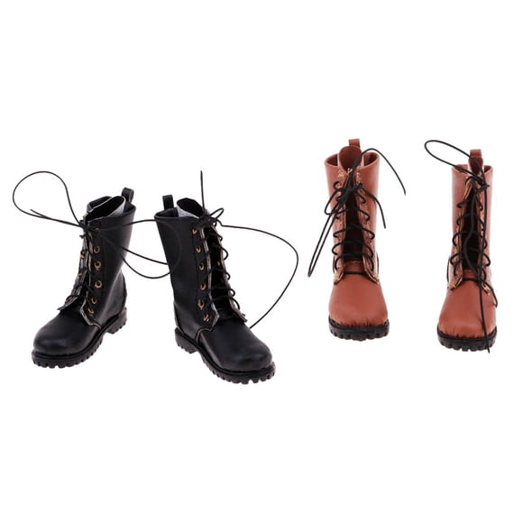 2 Pares de Botas de Combate 1/6, Modelo de Zapatos de Soldados Del Ejército para de 12 Pulgadas, Cuerpo Zulema Botas de figuras de acción