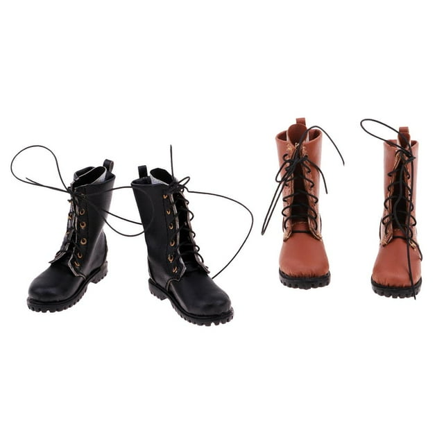 2 Pares de Botas de Combate 1/6, Modelo de Zapatos de Soldados Del Ejército para de 12 Pulgadas, Cuerpo Zulema Botas de figuras de acción