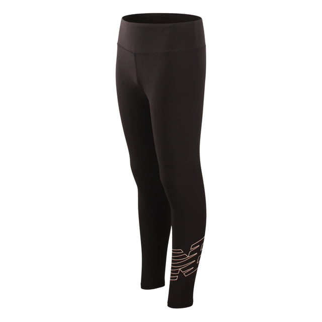 Leggins New Balance para niñas de longitud completa, tallas 7-8, negros
