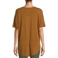 thumbnail image 3 of Time and Tru Women's Short Sleeve V-Neck Tunic T-Shirt, 3 of 5