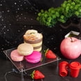 thumbnail image 3 of Cake Stands for Dessert Table Acrylic Clear Cupcake Display Holder Plate Shelf Square Food Organizer Serving Pizza Figures Party Platter Christmas Wedding Decoration Collection 5.9 x 5.9inch DIY, 3 of 8