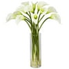 Nearly Natural Mini Calla Lily Artificial Flower Arrangement, Cream