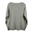 thumbnail image 4 of GBSYEWXS Sweaters For Women Grey V-Neck Long Sleeve Solid Color Autumn Pullover Sweater, 4 of 5