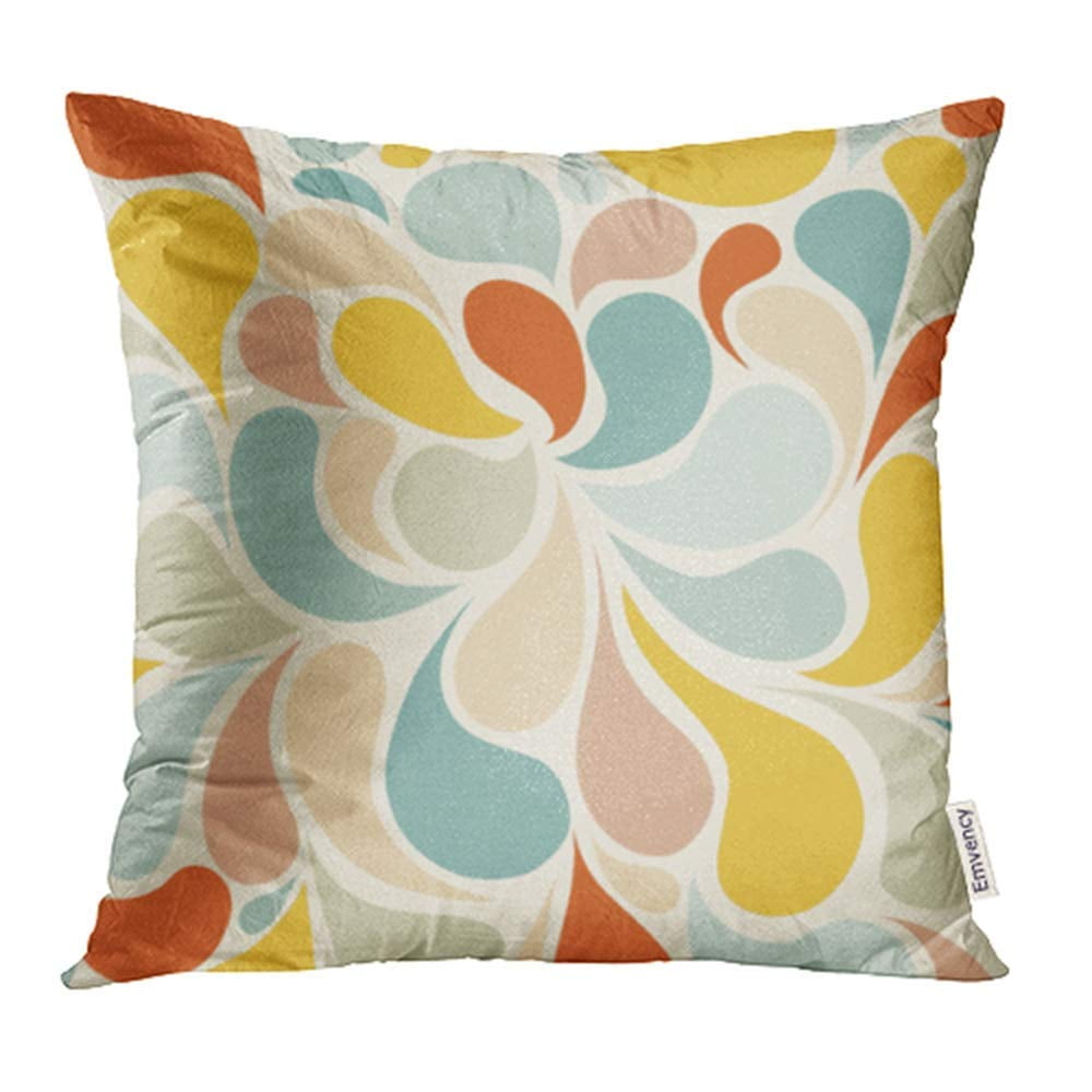 ARHOME Yellow Abstract Retro Pattern Bloom Petals and Leaves in Pastel