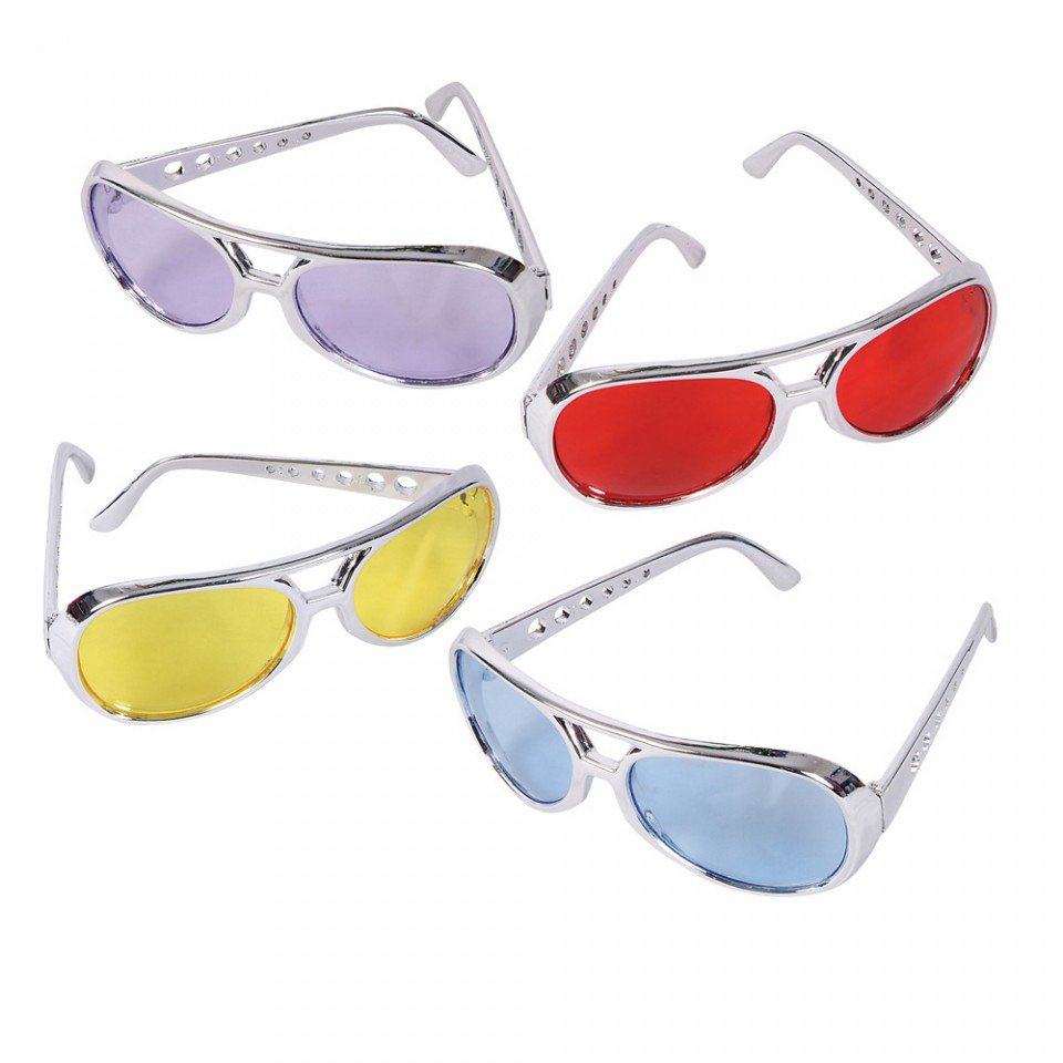 Rhode Island Novelty Colored Rock Star Sunglasses Silver