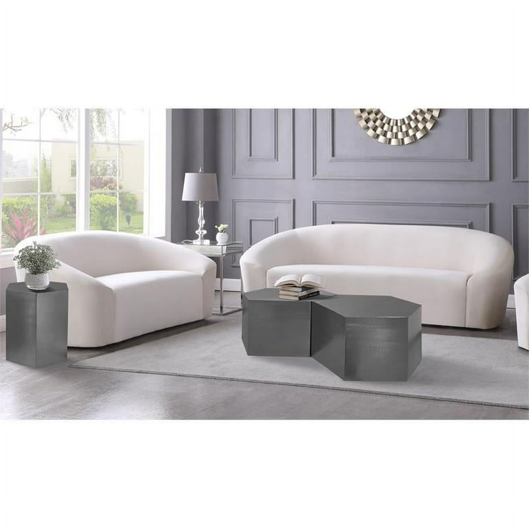Meridian Furniture Hexagon Modular 2 Piece Coffee Table - Chrome Meridian Furniture Hexagon Modular 2 Piece Coffee Table - Chrome