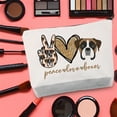 thumbnail image 5 of LEVLO Boxer Dog Cosmetic Make up Bag Dog Owner Gift Peace Love Boxer Makeup Zipper Pouch Bag Boxer Dog Lover Gift For Women Girls, 5 of 6