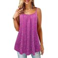 thumbnail image 2 of Mujeres Puls-Size O-Cuello Botón Sin mangas Chaleco Sólido Camiseta corta Sling Tops Pompotops  lopia995841, 2 of 5