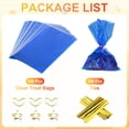 thumbnail image 3 of Uxcell 100Pcs 9.06 x 5.9" Clear Treat Bags with Gold Cable Ties Blue, 3 of 7
