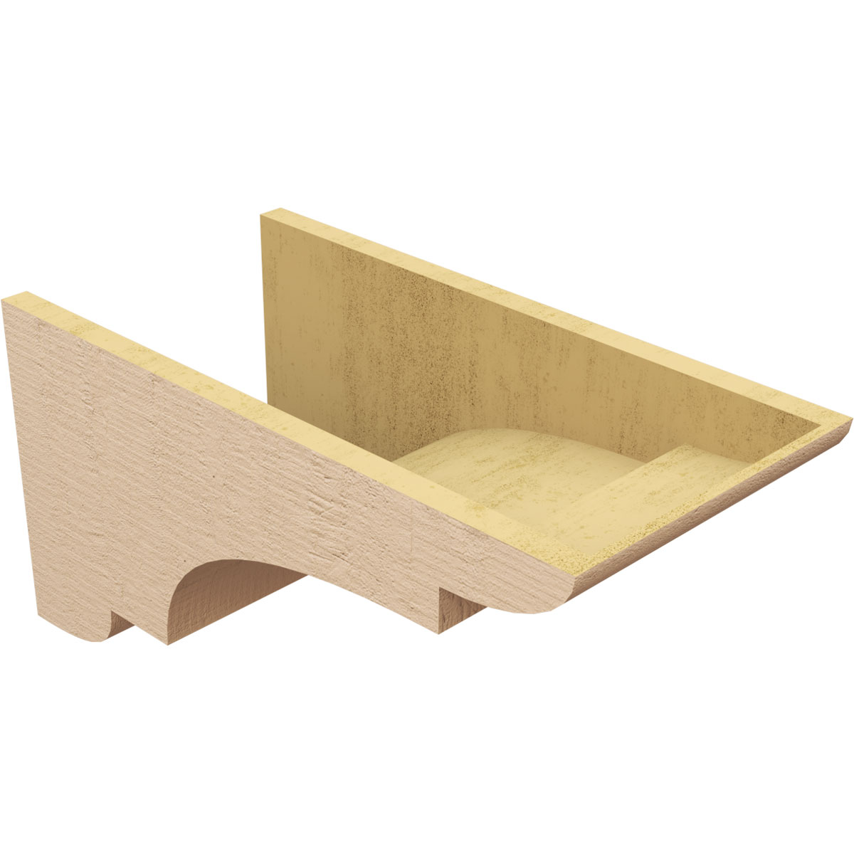 12"W x 24"D x 12"H Wide New Brighton Rough Cedar Woodgrain TimberThane Corbel, Primed Tan