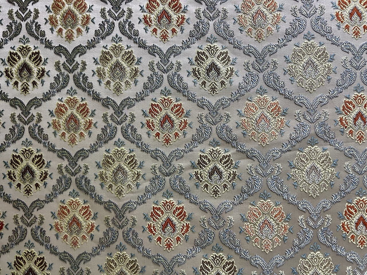 Decora Furnishings Luxurious Woven Jacquard Classic Damask Design Heavy Furnishing Fabric for Upholstery, Window Treatments, Craft Renaissance Rococo Victorian - 54" Width - Fabric by The Yard (Rust)