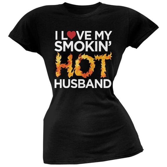 Old Glory Juniors Valentine's Day Smokin Hot Husband Short Sleeve Graphic T Shirt