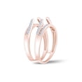 thumbnail image 5 of Round Shape White Cubic Zirconia Solitaire Enhancer Guard Ring 10k Rose Gold Ring Size - 4.5, 5 of 8