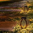 thumbnail image 5 of Lámpara solar LED para jardín, para exteriores, colgante, impermeable, luz colgante, iluminación decorativa hexagonal para jardín, patio, césped, pasillo, entrada de vehículos, color dorado, 5 of 5