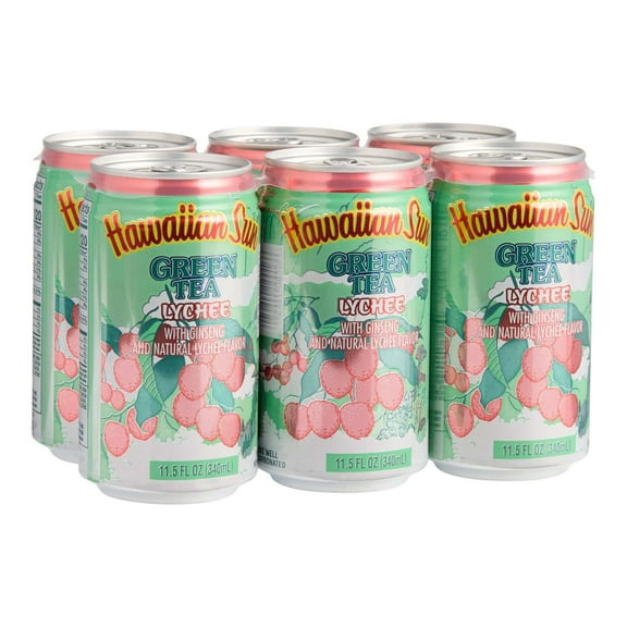 Hawaiian Sun Green Tea Lychee Drink 11.5 oz. 6 each Pack of 3