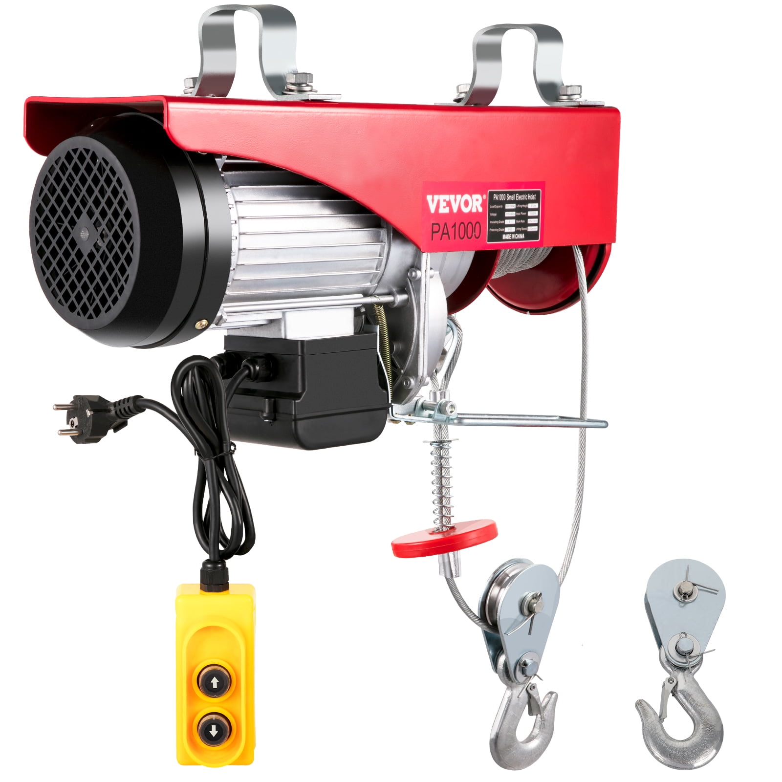 Heavy Duty Electric Wire Rope Hoist With Trolley 400kg/880lbs Capacity 220V 