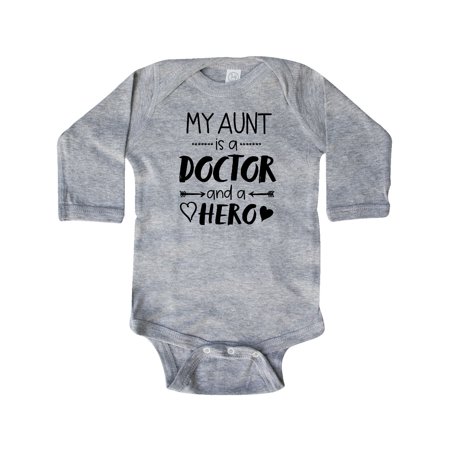 

Inktastic My Aunt is a Doctor and a Hero Gift Baby Boy or Baby Girl Long Sleeve Bodysuit
