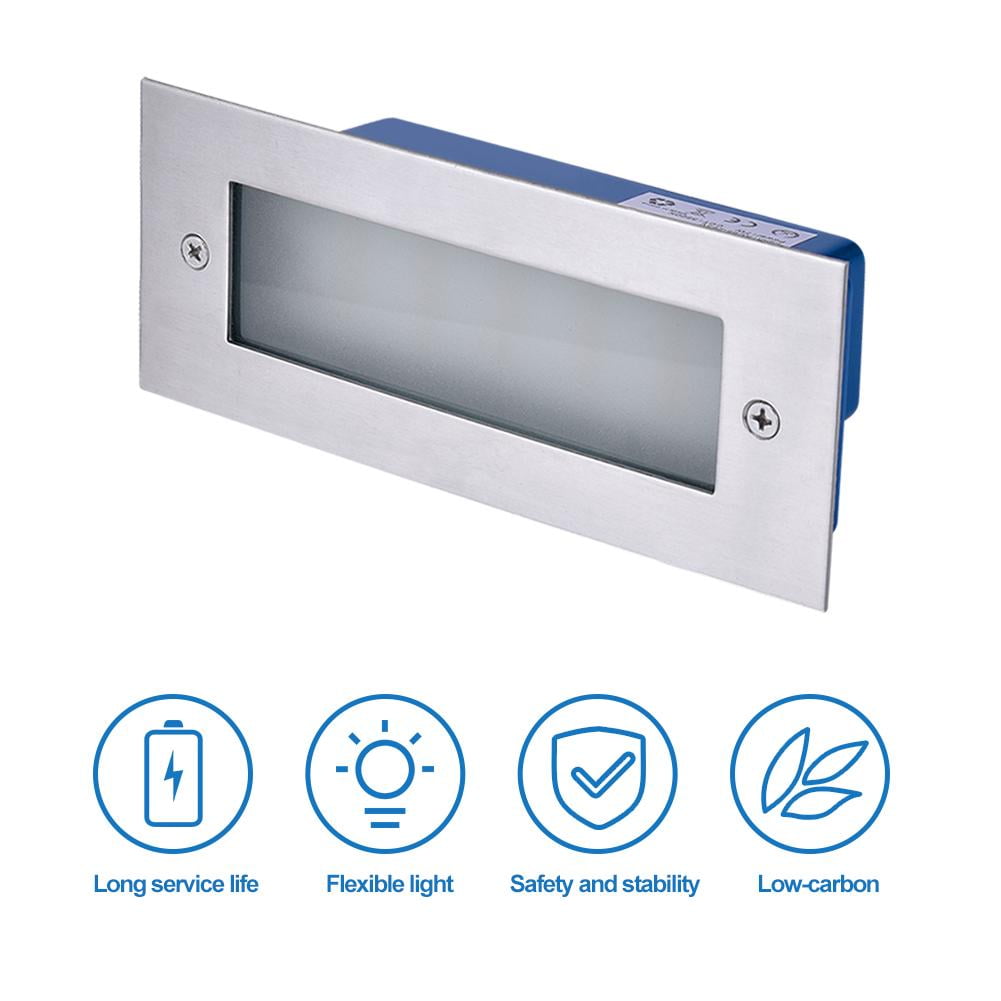 LED Stainless Steel Mini Brick Light Outdoor Garden Recessed Step Wall