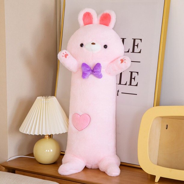 80cm Soft / Cartoon / Cute / Standing Rabbit Plush Toy / Love Rabbit Doll / Girl's Birthday Gift / Sleeping Pillow zhangyuxiang LED