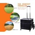 thumbnail image 5 of stusgo  Teacher Carts with Wheels can also Climb Stairs,46L Folding Portable Crate Handcart with Telescopic Handle for Picnics, Parties and Shopping Trips (black), 5 of 8